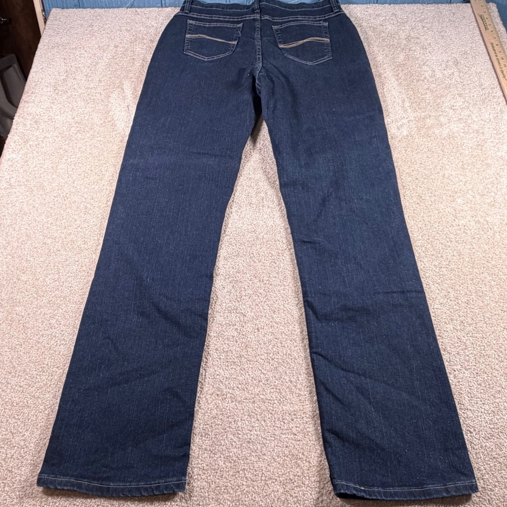 Riders By Lee Straight Leg Jeans Womens 16 Long Dark Wash Slender Stretch NEW - Picture 2 of 11